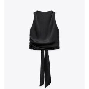 Zara Open Back Satin Top